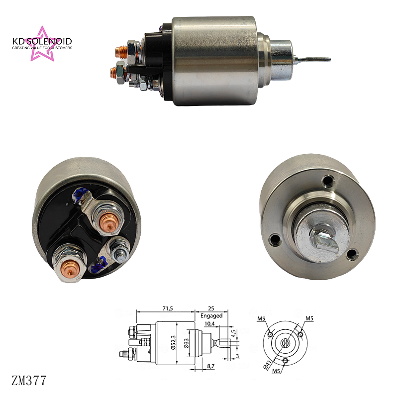 377 12V  Auto Solenoid Valve Relay Truck Excavator Spare Parts