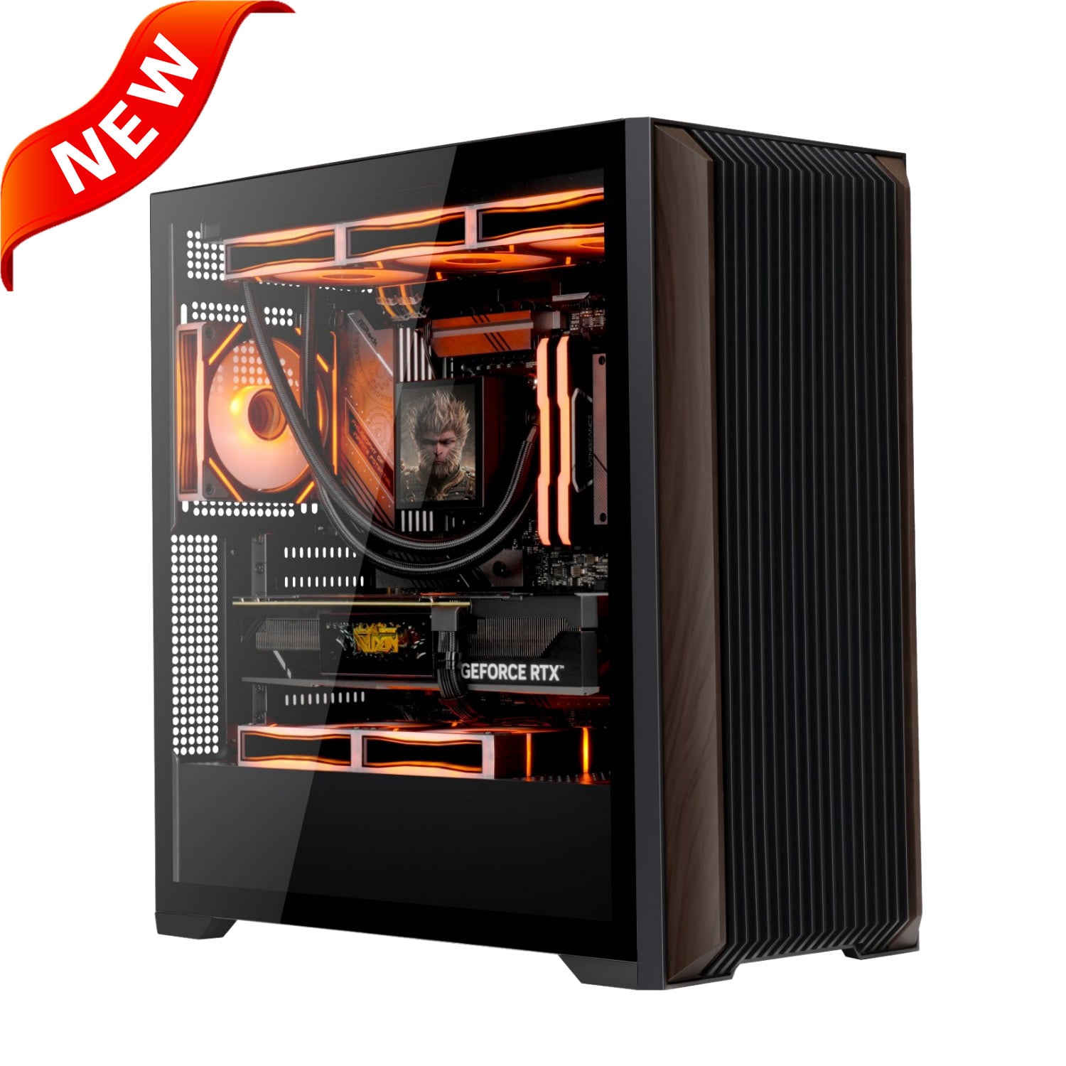 Gabinete para PC TA360A EATX / ATX com Faixas de Madeira