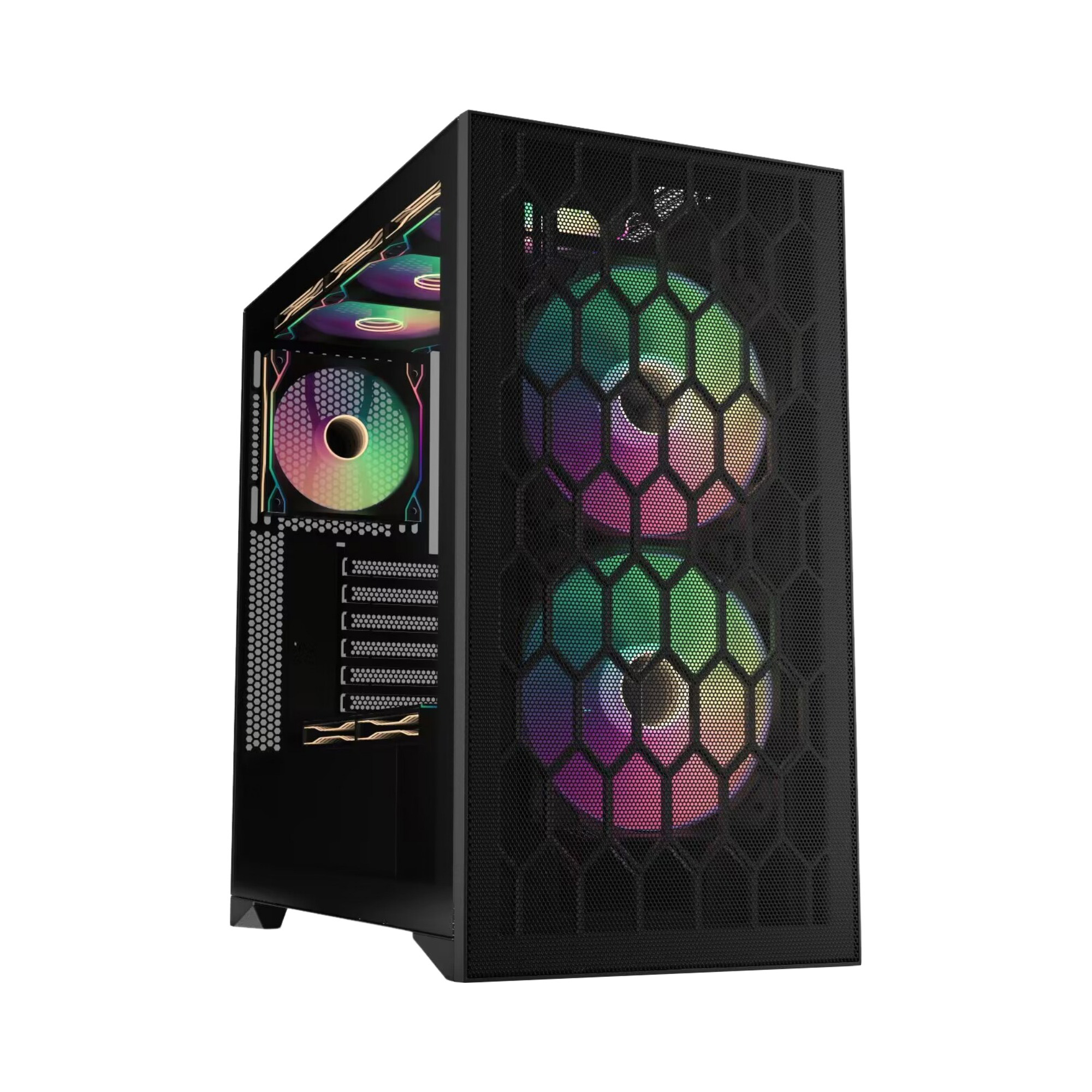 Obudowa komputera PC SV03 / V Mesh typu mid-tower z formatem ATX i sześciokątnym siatkowym panelem przednim