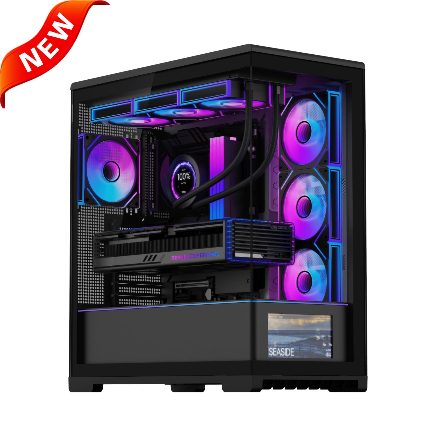 2391 Panoramic ATX PC Case with Optional Bottom Secondary LCD