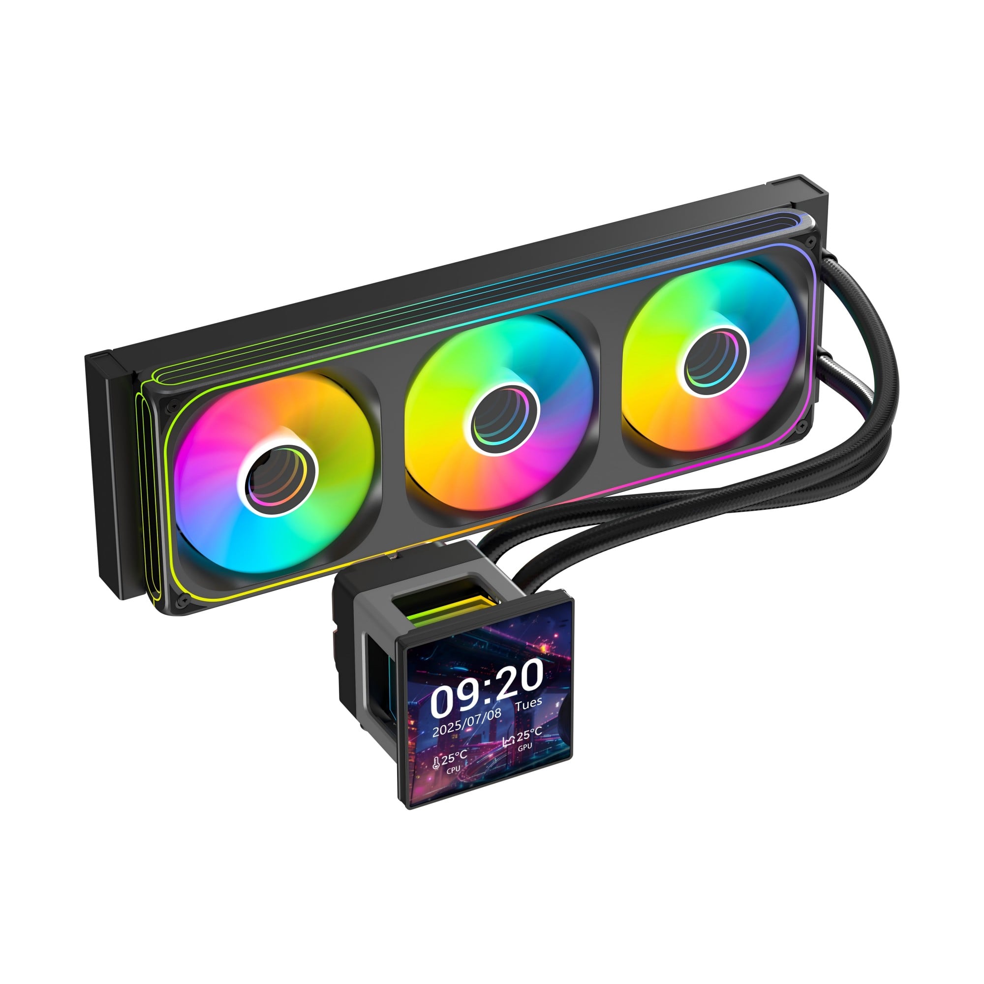 P360-D CPU Liquid Cooler with LCD Screen Display