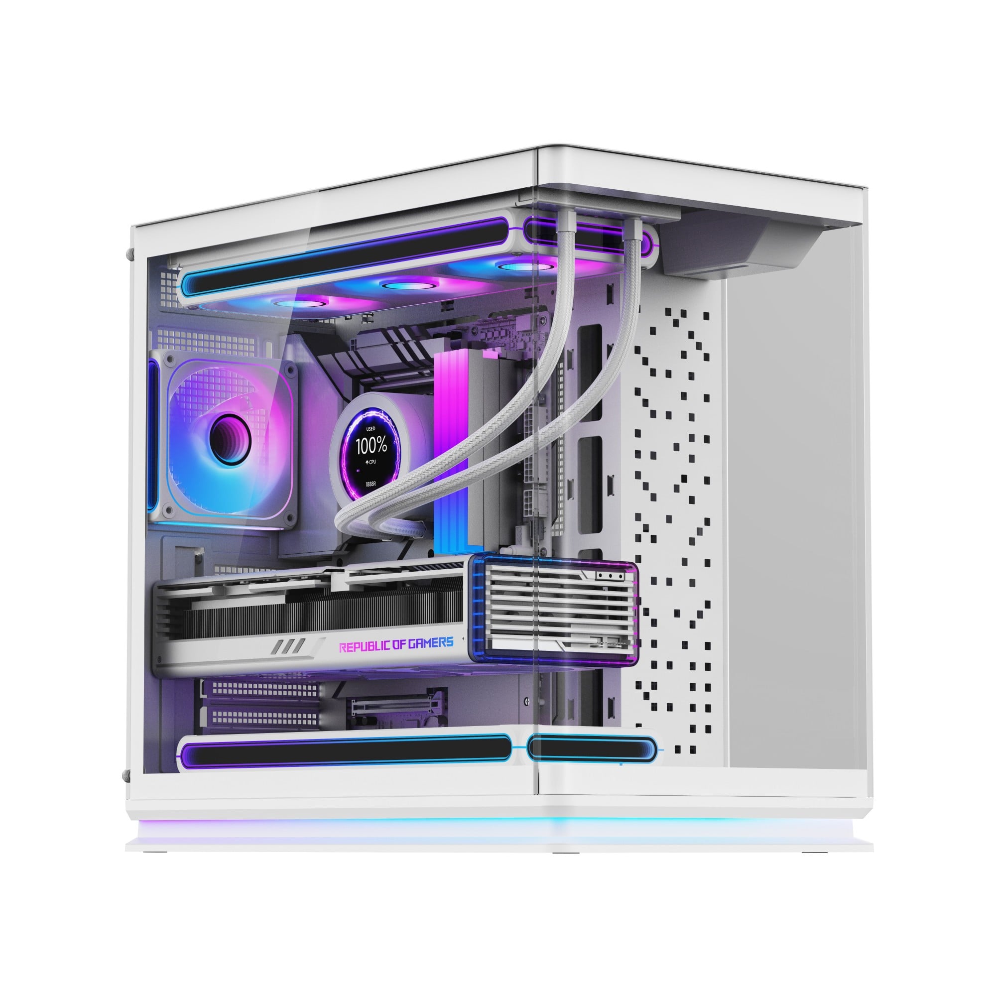 2808 Curved Glass Panoramic E-ATX PC Case | Bottom ARGB Light | Wholesale OEM Available
