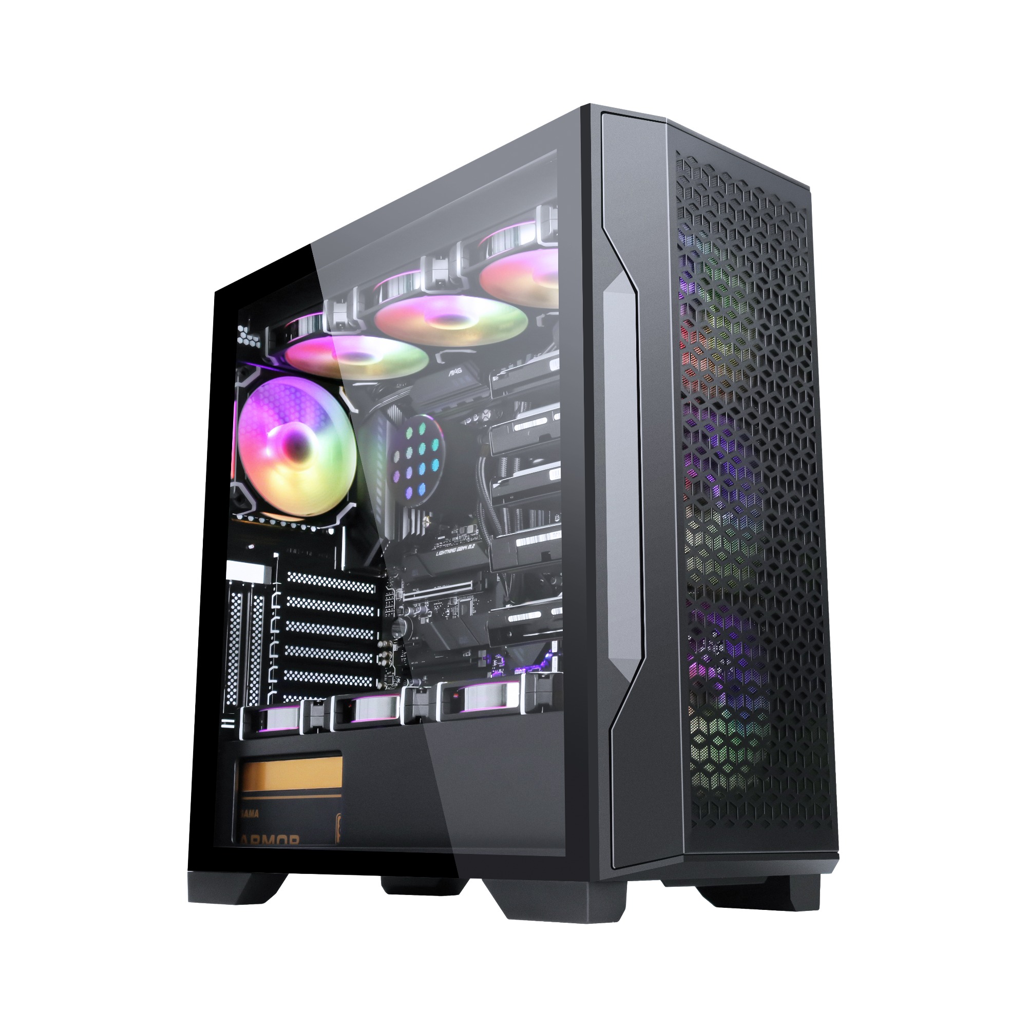 4302 ATX Orta Kuleli Oyun Bilgisayarı Kasası – Petek Desenli Örgü Ön Panel