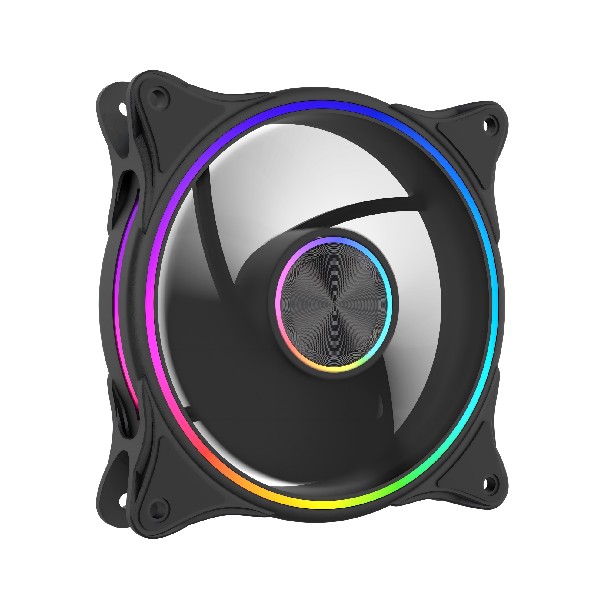 PF120M 120mm ARGB PWM PC Case Fan, Dual-Halo Cooling Fan