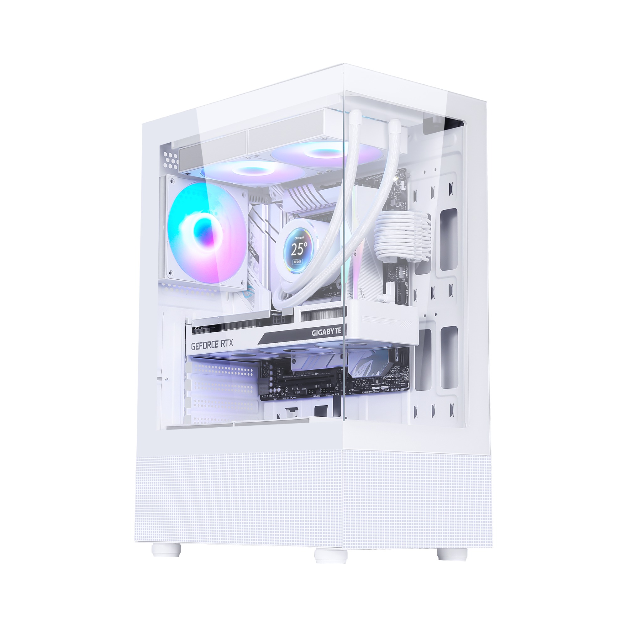 3321 Compact ATX Orta Kule Kasası, Yarısı Cam Yarısı Örgü Ön Panel