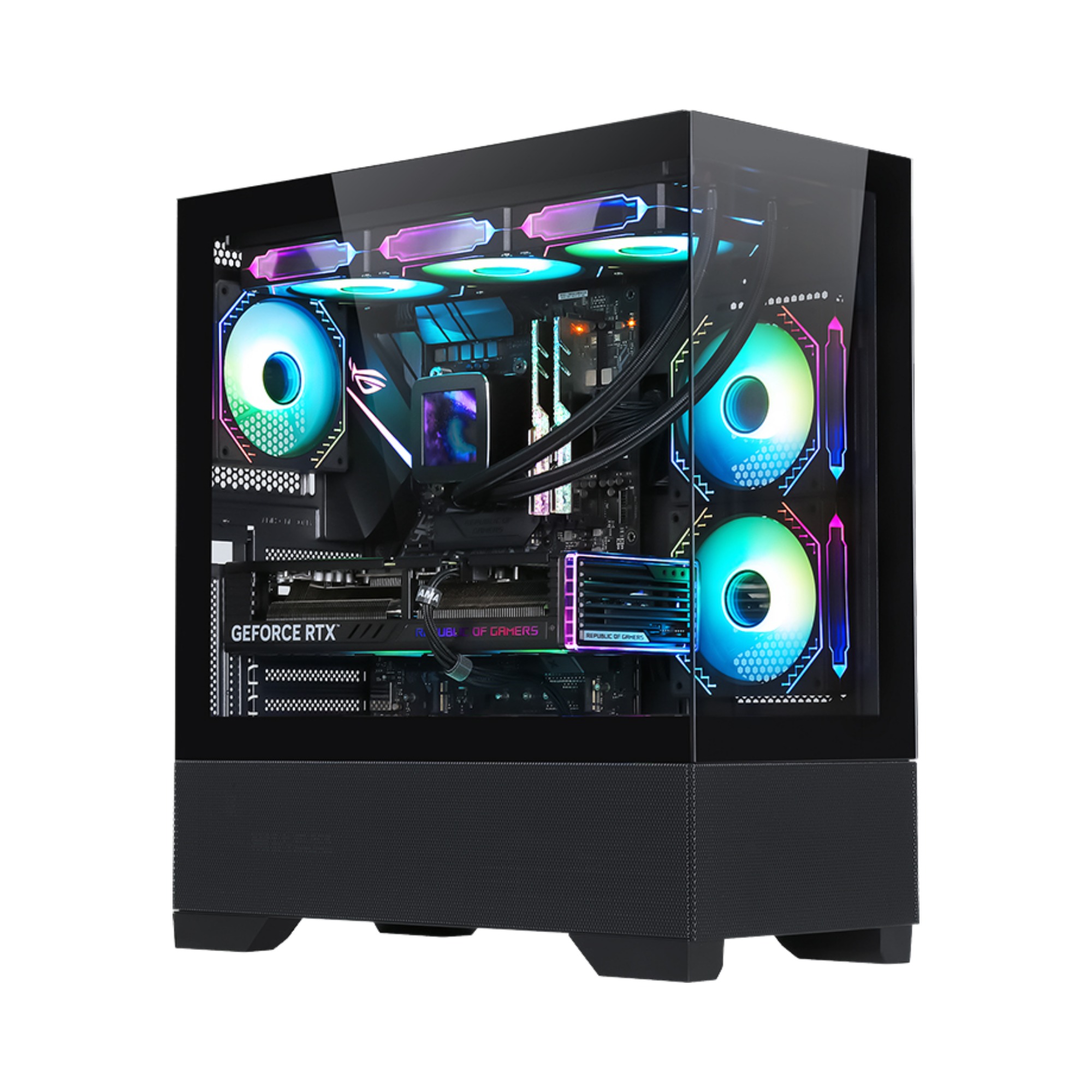 4308 ATX Orta Kuleli Oyun Bilgisayar Kasası, Çift Şekerleme Cam Panel ile