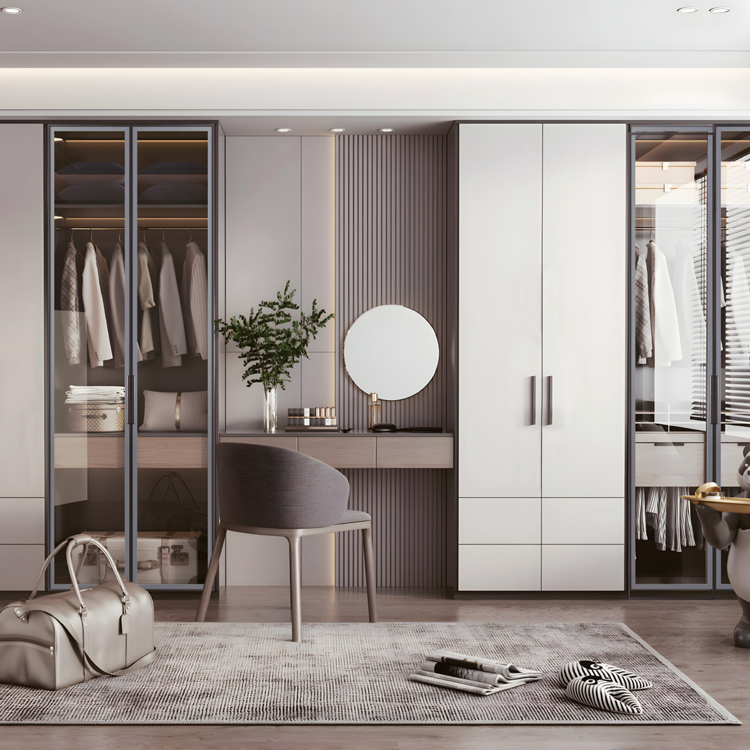 20mm Inset-Pull Aluminum Glass Dressing-Room Door