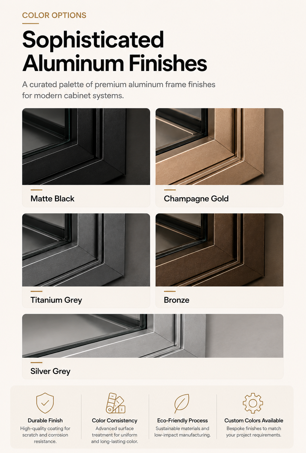 Aluminum frame color options mobile version