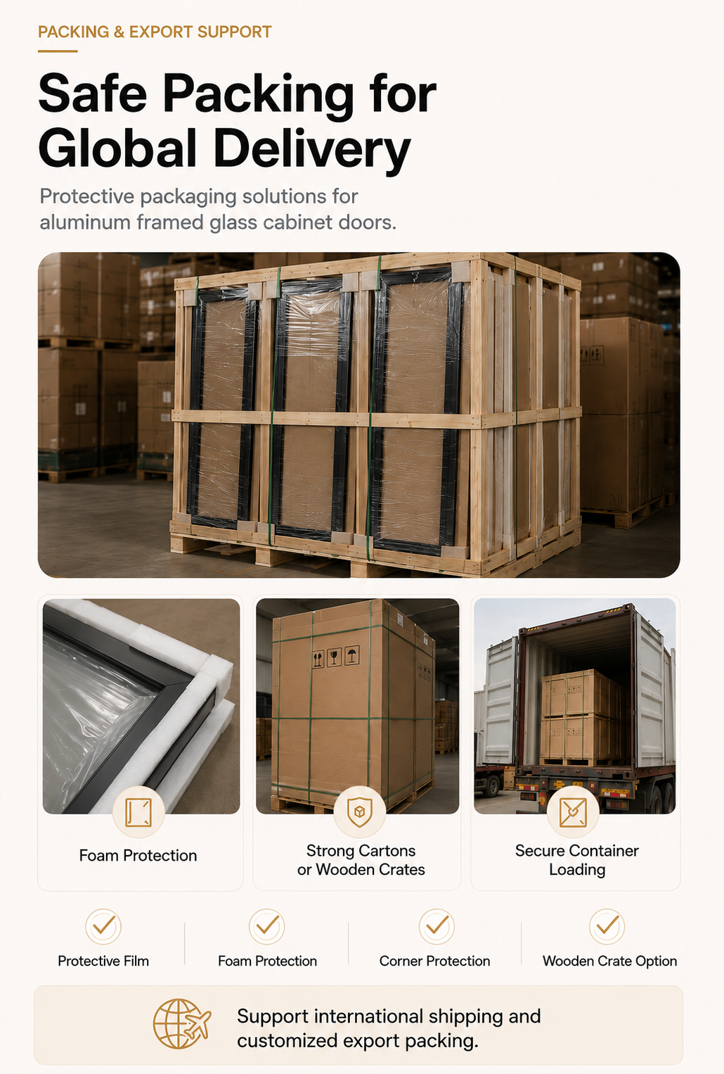 Safe packing and export support mobile version
