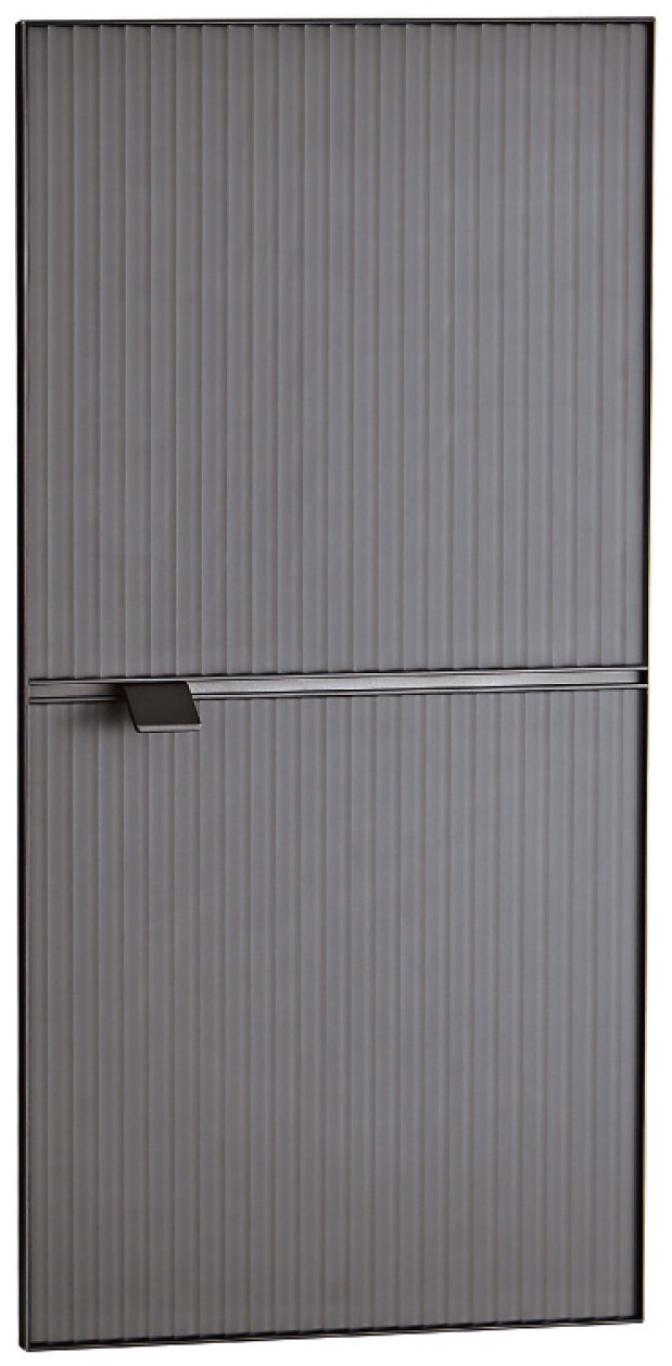 Side-Hinge Hidden-Edge Ribbed Panel Display Cabinet Door - door sample