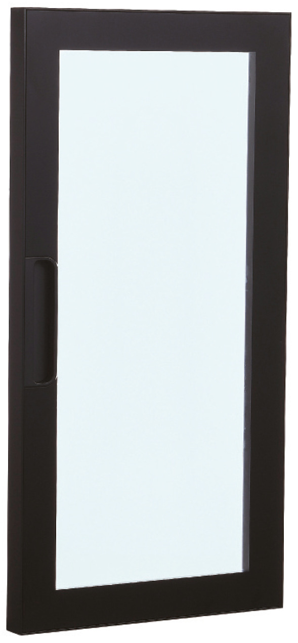 Black Hidden-Edge Heavy-Duty Glass Bookcase Door with Pocket Pull - door sample