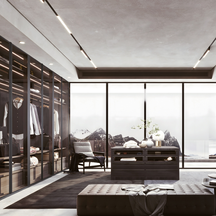 20mm Channel-Pull Aluminum Glass Wardrobe Door
