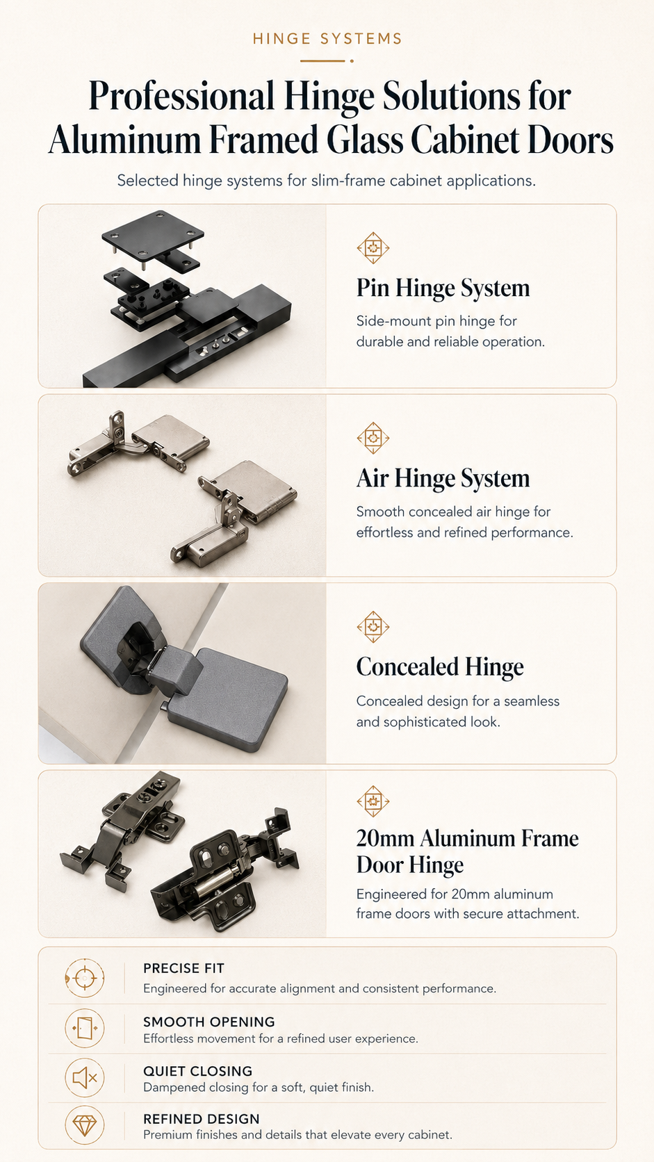 Premium hinge hardware system mobile version