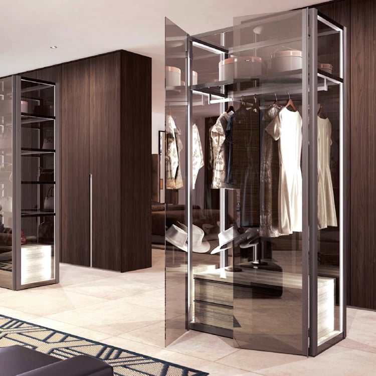 270° Pin-Hinge Single-Edge Frameless Closet Door