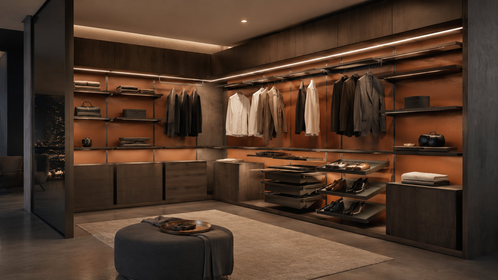 From drawing to reality custom light pole walk-in closet project