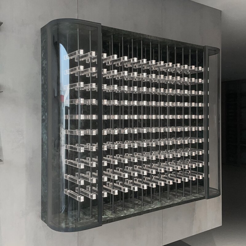 ESM011-Modern Minimalist Luxury Modular Custom Wall Mounted Glass Door Acrylic Wine Rack