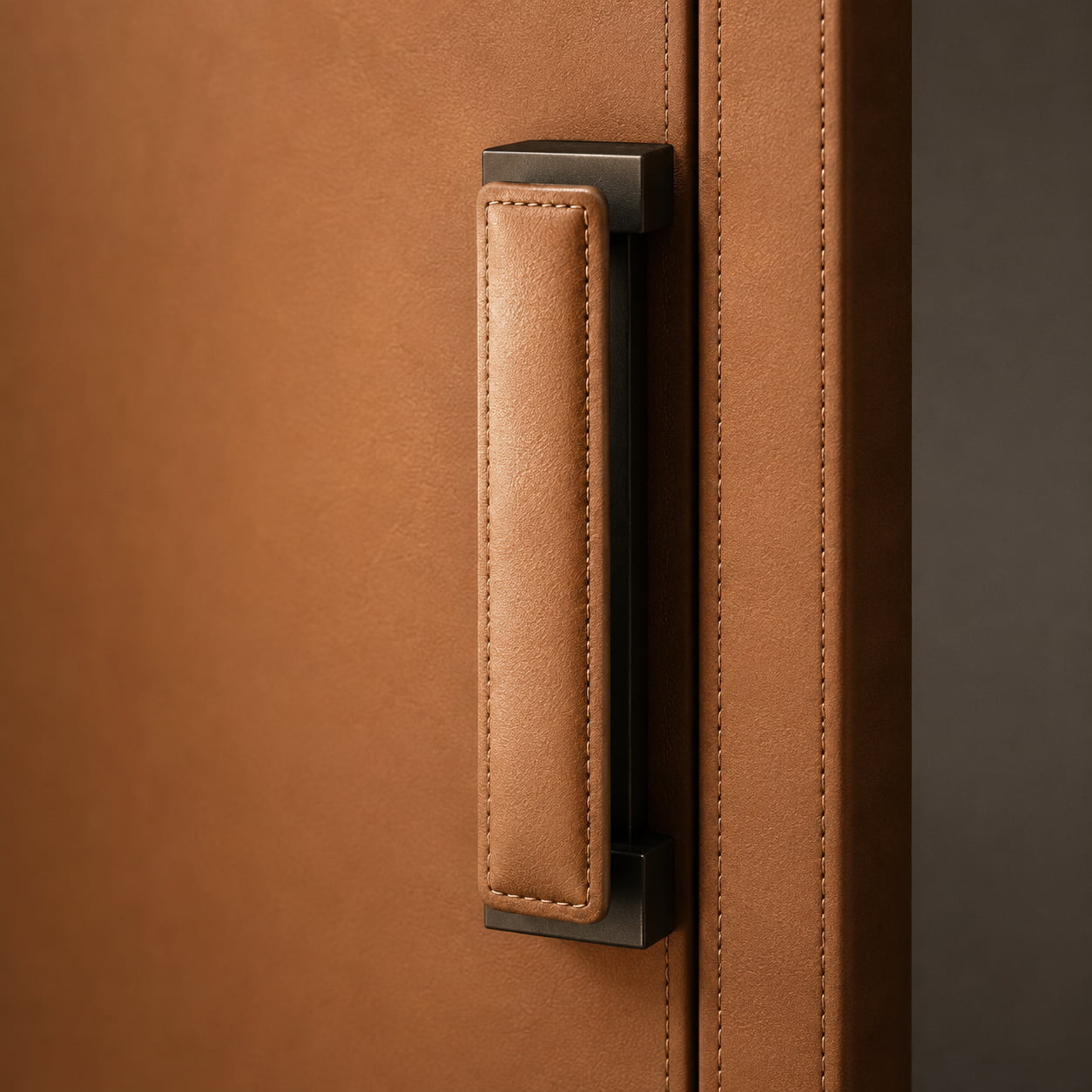 Leather wrapped handle and stitching detail