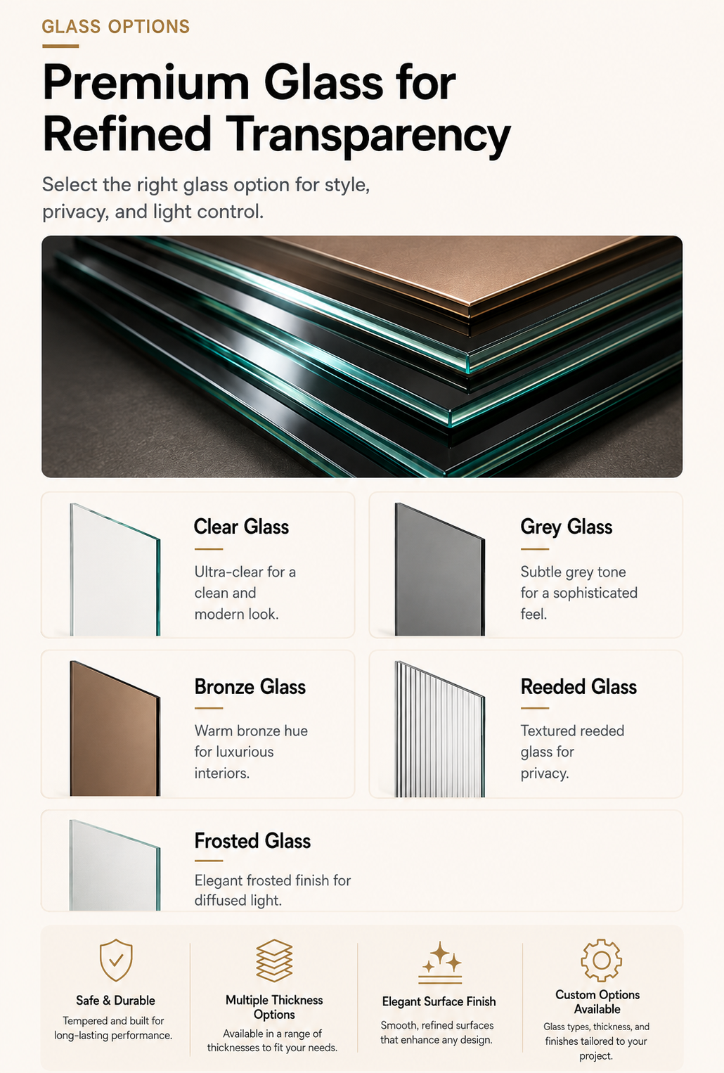 Premium glass options mobile version