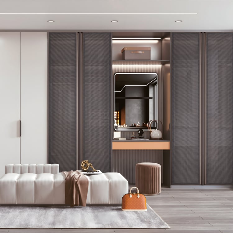 20mm Rounded Channel-Pull Textile Panel Wardrobe Door