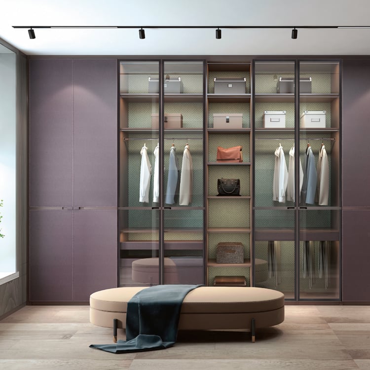 20mm Mid-Rail Glass Wardrobe Door with Recessed Pull