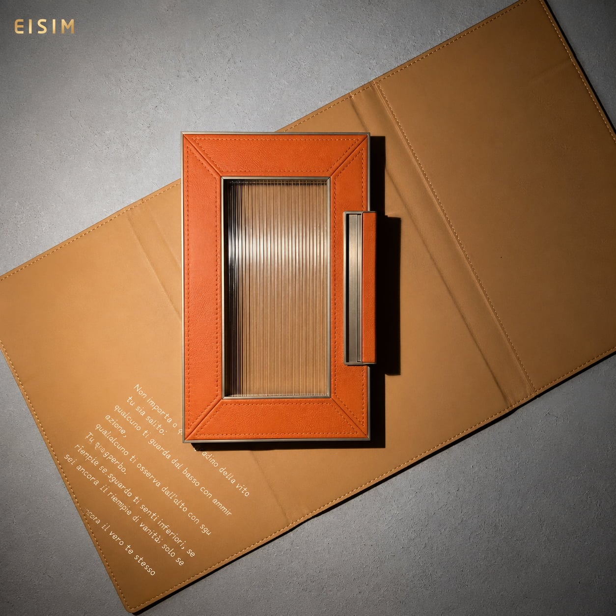 Modern Minimalist Leather-Clad Glass Cabinet Doors with Integrated Handles