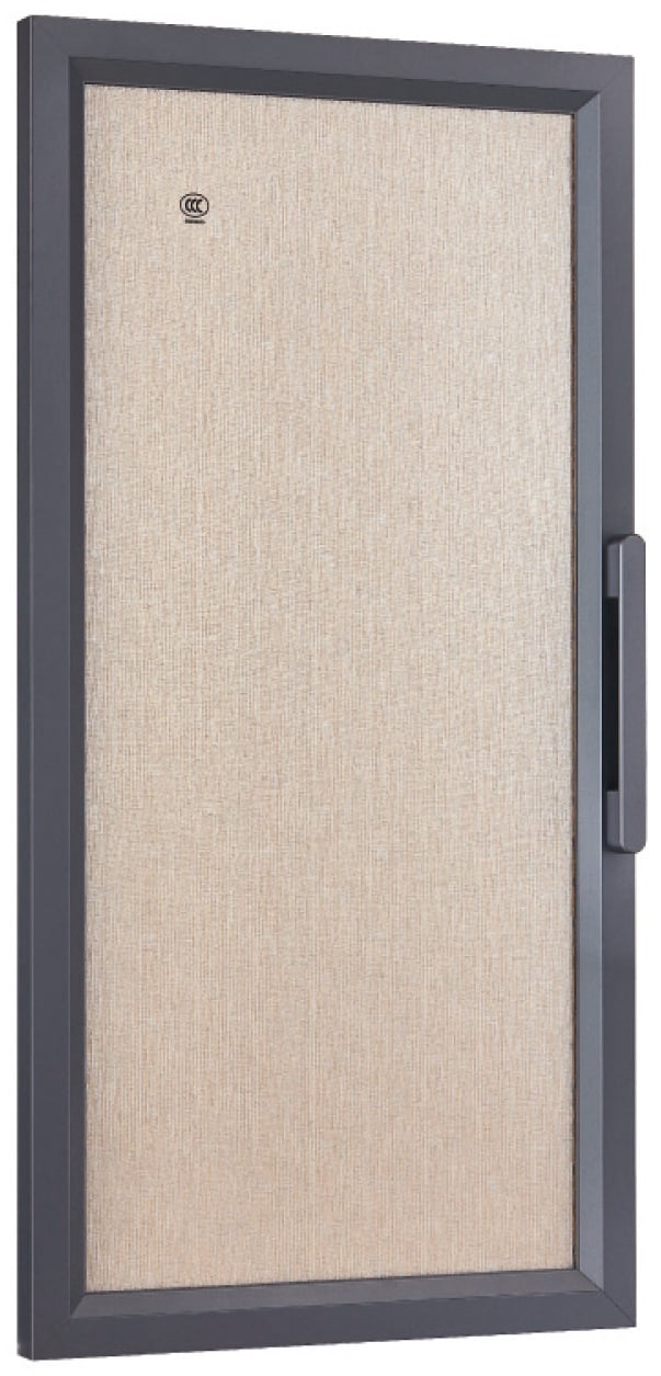 Aluminum Framed Textured Glass Wardrobe Door with Block Pull - door sample