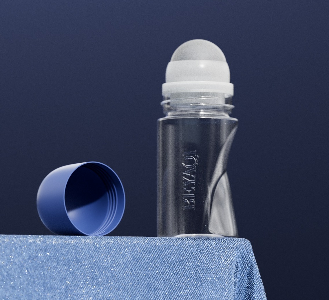 B3002 Bottiglia da 50 ml Antigoccia per Deodorante Bottiglia vuota trasparente in PET con applicatore a rullo per profumi e oli di aromaterapia