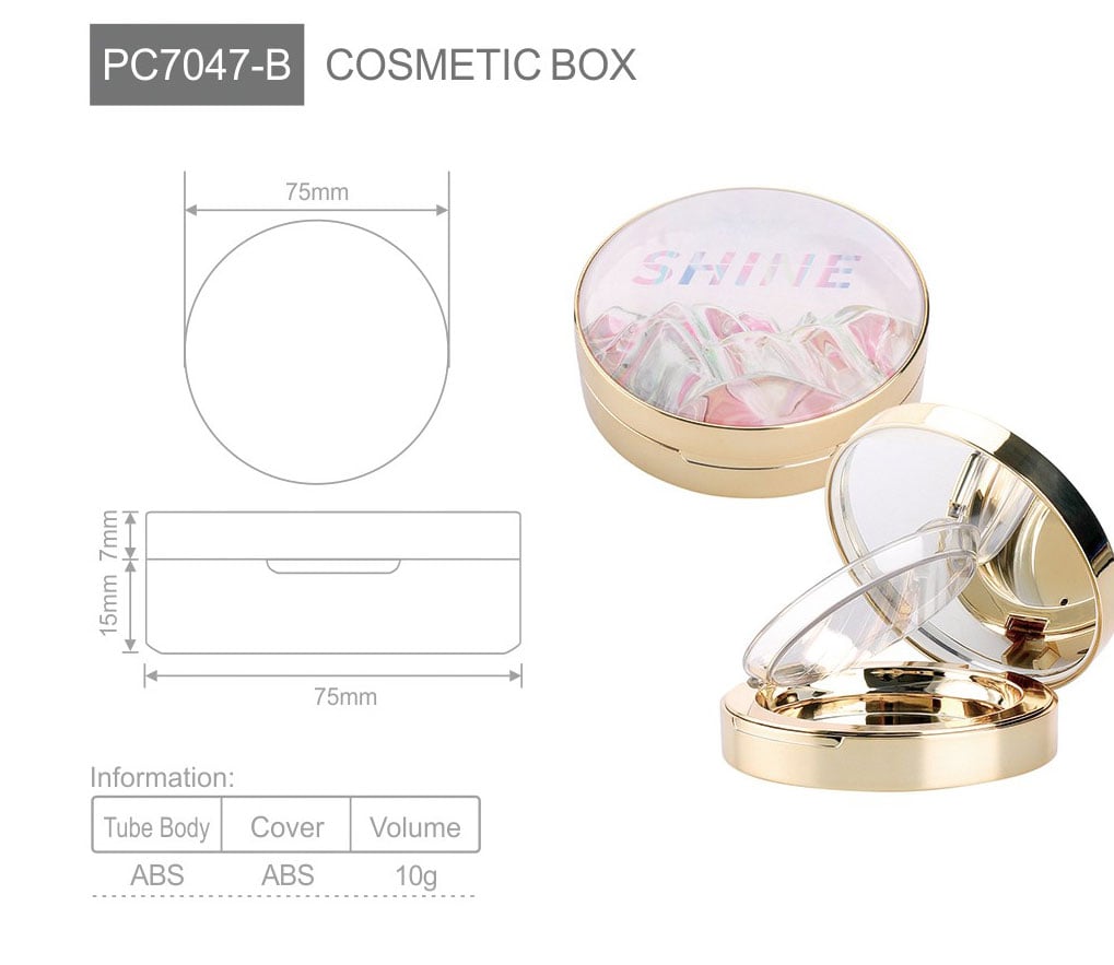 pc7047 compact case  custom foundation  blush packaging for portable makeup products oem manufacturer-2