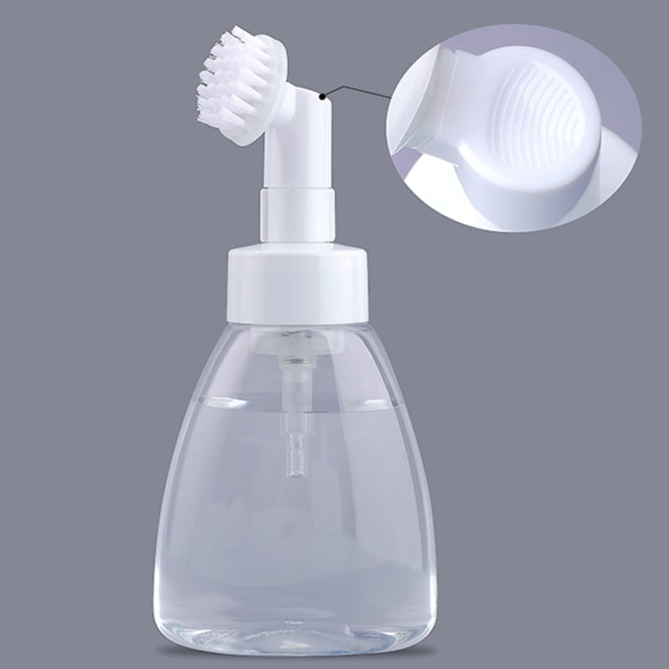 L5921A 100 ml 150 ml Lüks Boş PET Vücut, Kürk, Ayakkabı Temizleyici Köpük Dispenser Şeffaf Beyaz Temizleme Köpüğü Pompa Şişesi Plastik Fırçalı