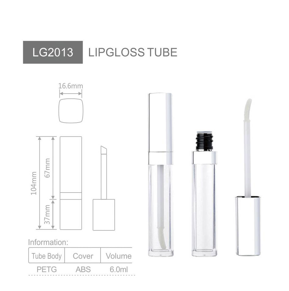 lg2013 eco friendly square lip gloss tube  sustainable empty lip gloss packaging for private label cosmetic brands oem manufacturer-1