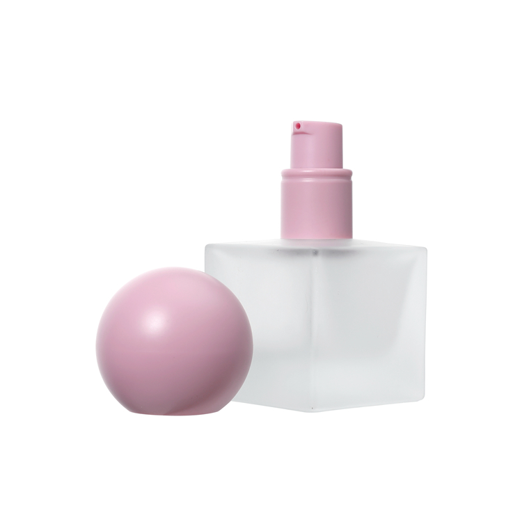 GB145 własna marka 30 ml perfumy w matowym szkle butelka z okrągłym korkiem do płynnego fundamentu różowa butelka do makijażu