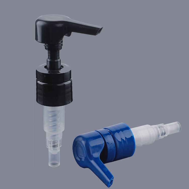 L5117 Pompa dosatrice in plastica trasparente o nera 28/410 per sapone liquido e lozione per bottiglia, pompa per lozione corporale in plastica 28/410, pompa per shampoo e lozione da 4cc