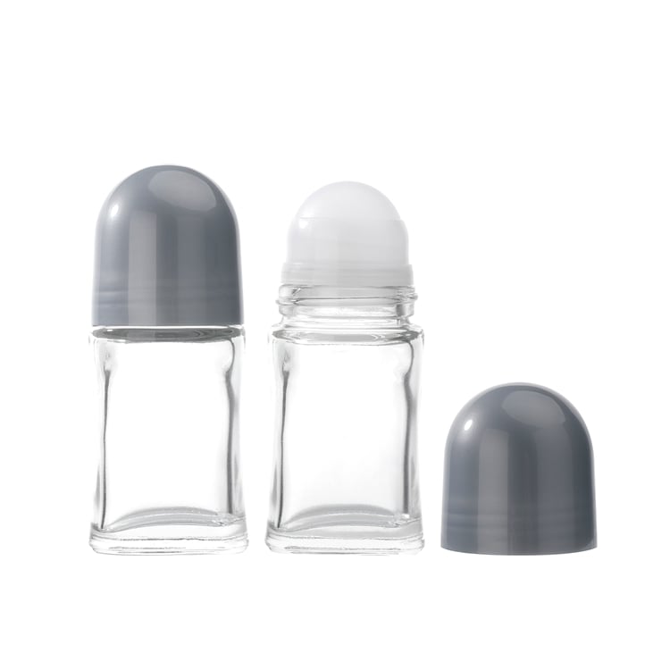 B2001 Özel Şeffaf 50 ml Esansiyel Yağ Cam Yuvarlanırlı Deodorant Şişeleri, cam yuvarlanır şişe, yuvarlanır parfüm şişesi kalitesi