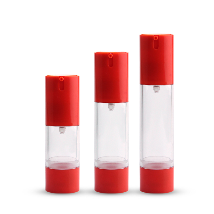 A03 Walang Laman na Pampaganda na May Benta sa Bulkil na OEM 30ml 50ml 15ml Pula Luho ng Airless na Bote para sa Lotion, pp Puting Airless na Pump na Bote na may Screw Cap