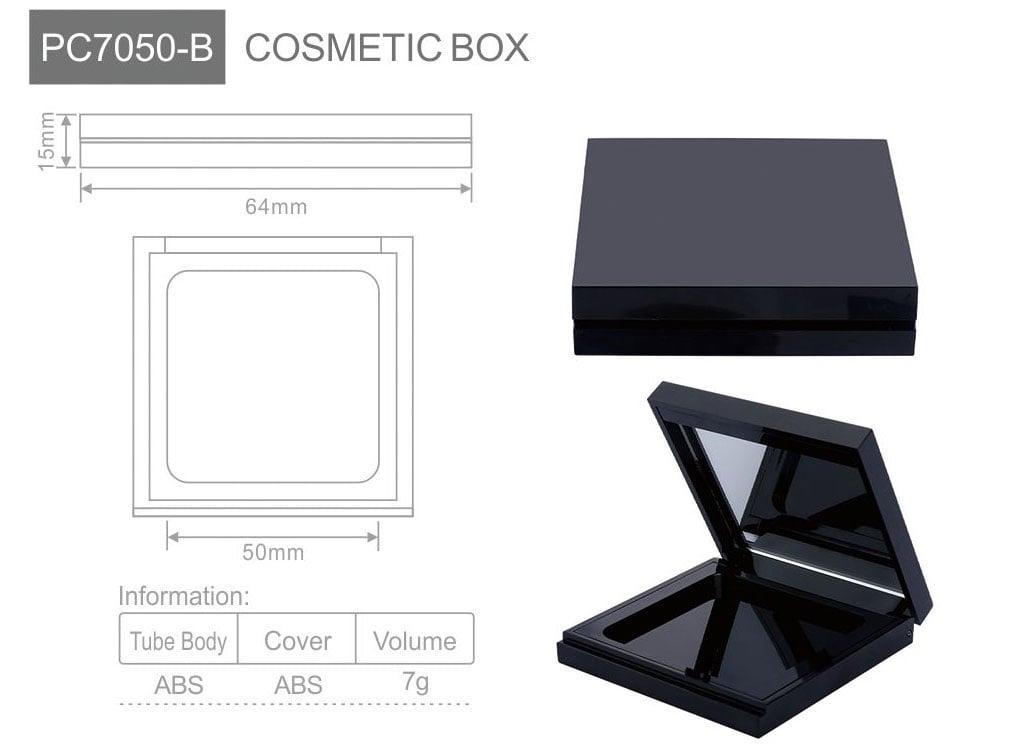 pc7050 b luxury silver blush compact case  custom highlight  pressed powder makeup packaging for blush highlighter  face powder oem manufacturer-1