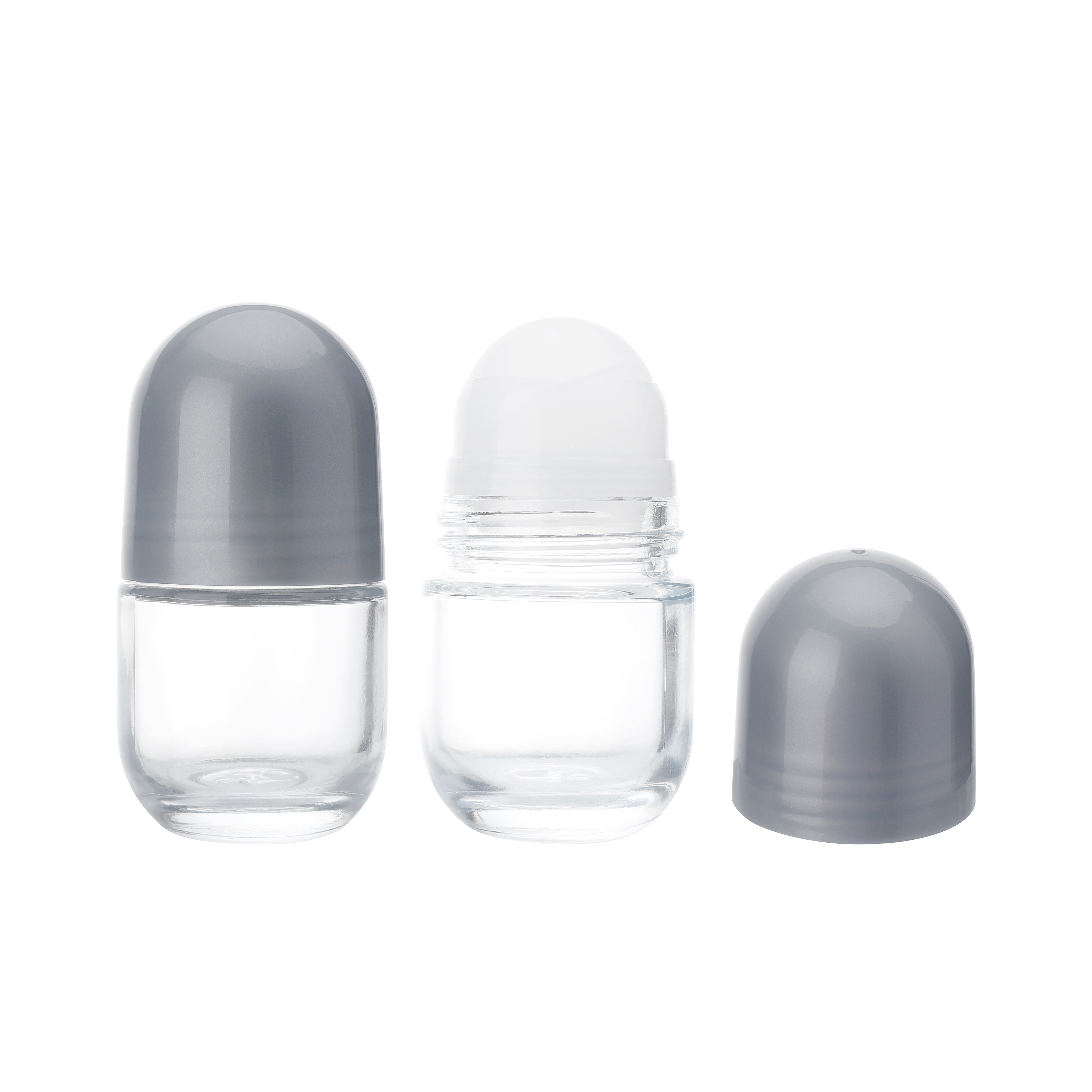 B2006 Imballaggio cosmetico Bottiglia vuota in vetro con applicatore a rullo per olio essenziale profumato da 50 ml, bottiglia in vetro con applicatore a sfera per olio profumato vuota