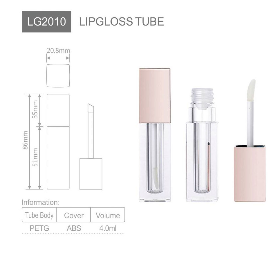 lg2010 square lip gloss tube with big wand  custom eco friendly empty lip gloss packaging for lip oil  liquid lipstick oem manufacturer-1