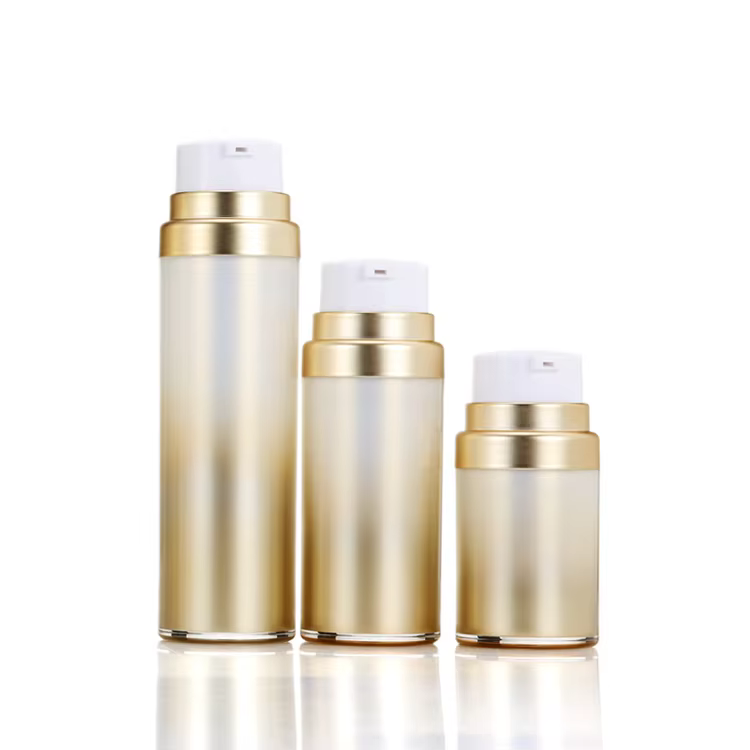BA04 BA05 Luxury Empty Wide Mouth 15ml 30ml 50ml Acrylic Airless Pump Bottle Press Type Vacuum Bottle Travel Portable manufacture