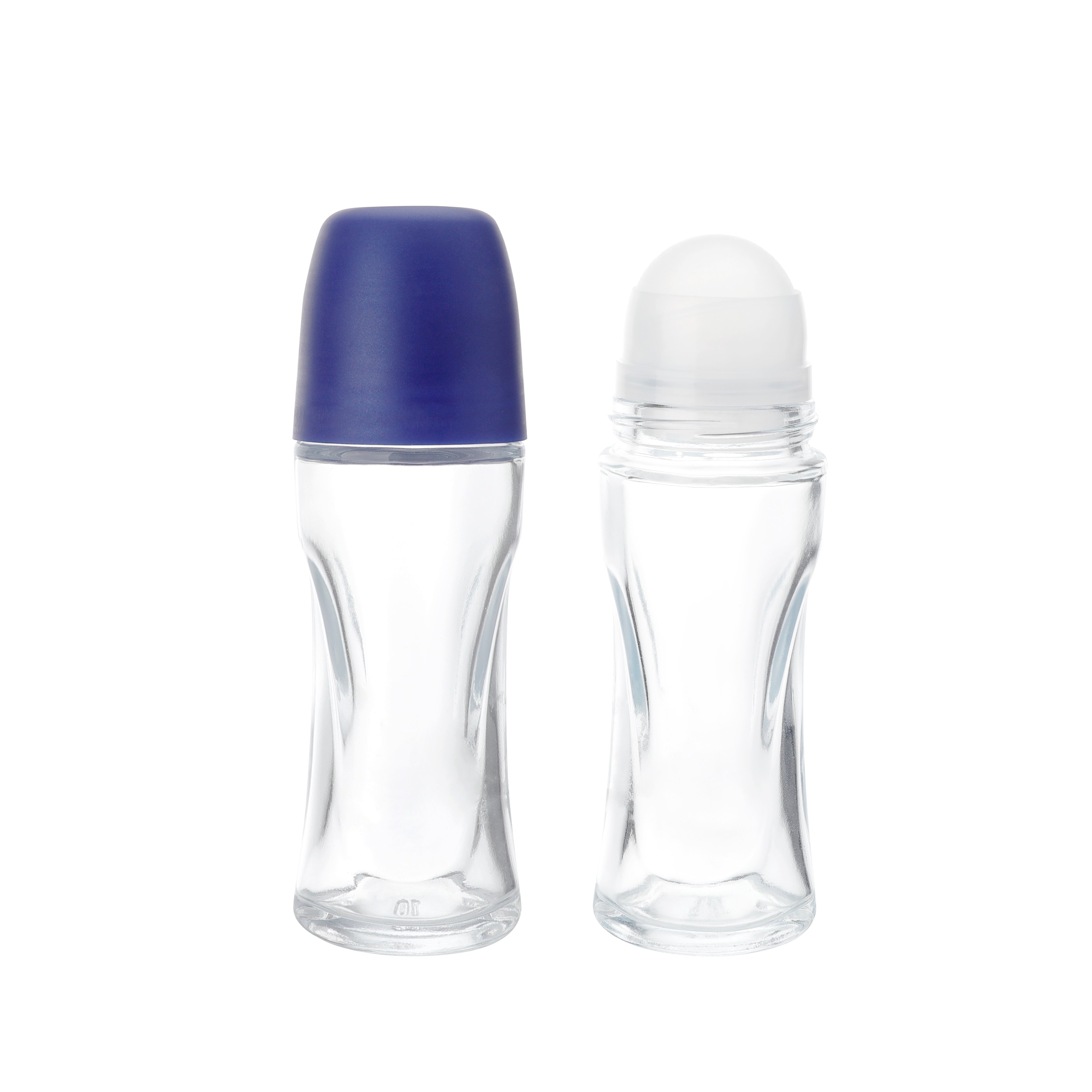 B2003 65 ml Klare leere Deodorant Roll-on-Glasflaschen für Serum Parfüm, leere Glas-Parfüm-Flasche für ätherische Öle mit Roll-on