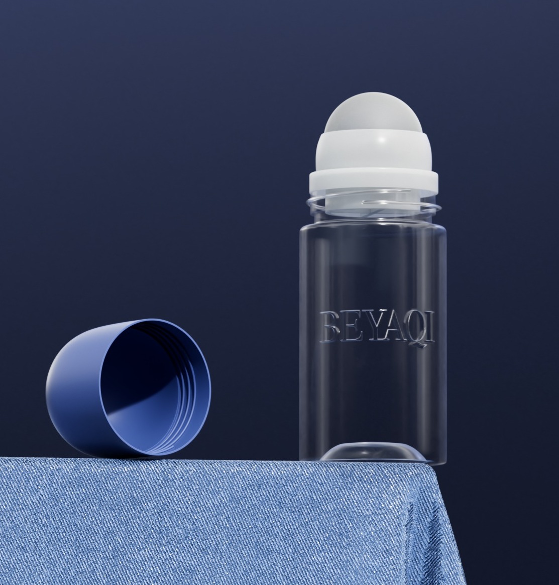 B3001 Cura Personale PET 50ml Bottiglia Cilindrica con Rotella Antitraspirante in Plastica per Olio Essenziale Cosmetico Roll-on Deodorante
