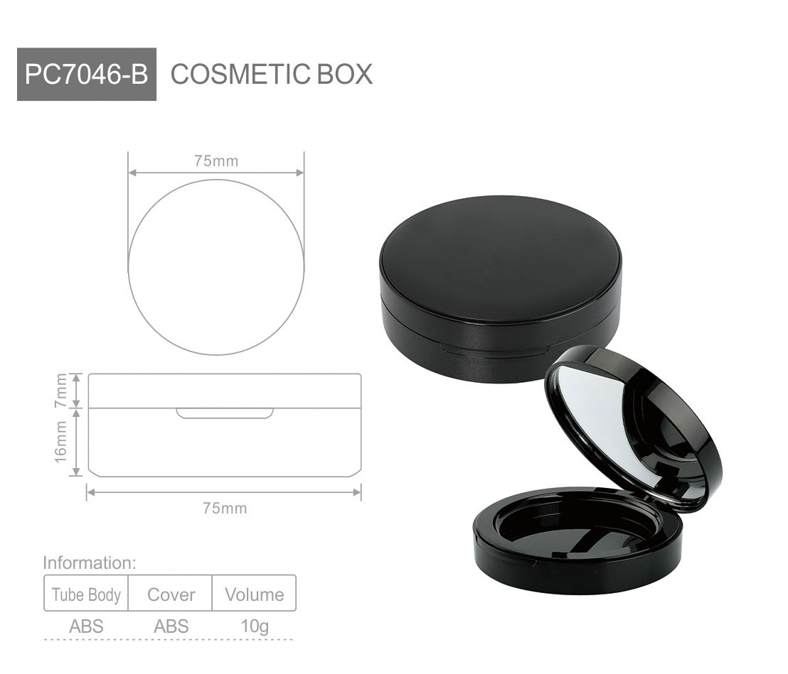 pc7046 new design highlight plastic packaging luxury compact powder casepowder compact caseempty powder compact case with mirror-2