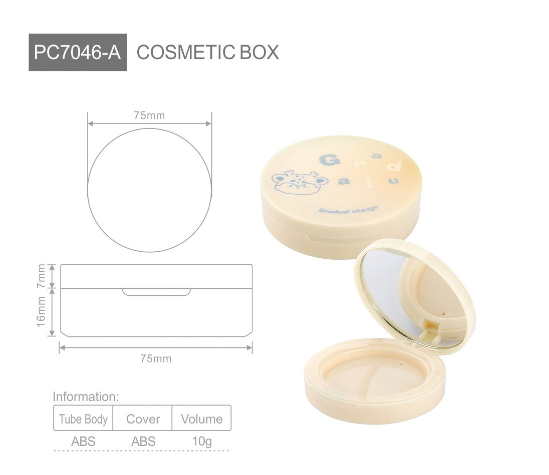 pc7046 new design highlight plastic packaging luxury compact powder casepowder compact caseempty powder compact case with mirror-1