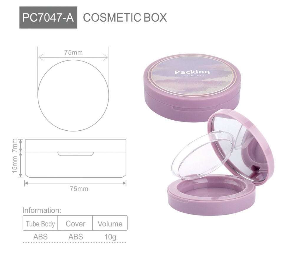 pc7047 compact case custom foundation blush packaging for portable makeup products oem manufacturer-1