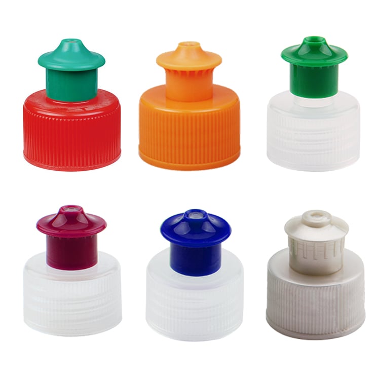 C9030 Fabrik Großhandel Wasserschraubverschluss 24 mm 28 mm 24/410 28/410 Kunststoff-PET-Flasche Drück-Zieh-Verschluss, Zieh-Drück-Flaschenverschluss