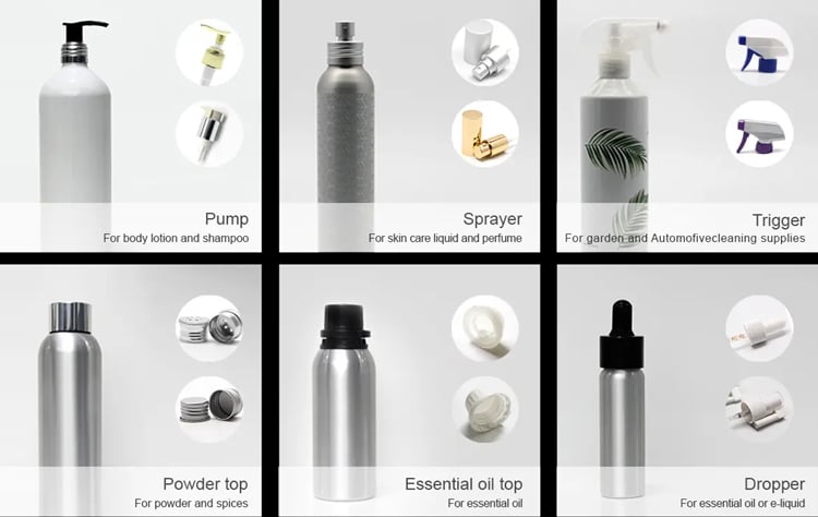 ST01 Cosmetic Packaging Sustainable Recycled Shining Screw Sliver Hair Refillable Aluminum Screw Bottle supplier