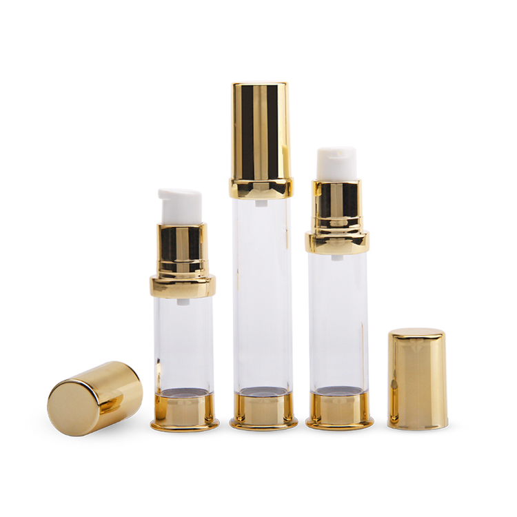 A04 Personal na Pangangalaga na Rosas na Toner sa Balat Serum na Pampalasa Gintong Airless na Pampagandang Bote, garrafa Sem Ar 5ml 10ml 12ml Gintong Airless na Bote