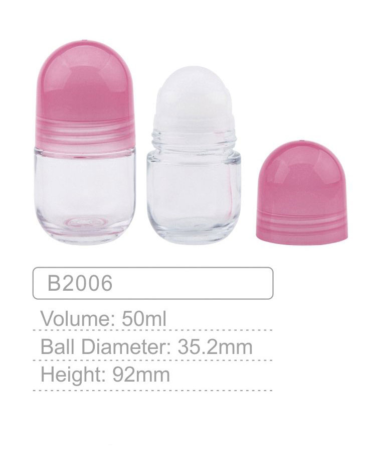 b2006 cosmetic packaging empty essential oil perfume glass roll on bottle 50mlempty roller ball perfume oil bottle roll on glass-1