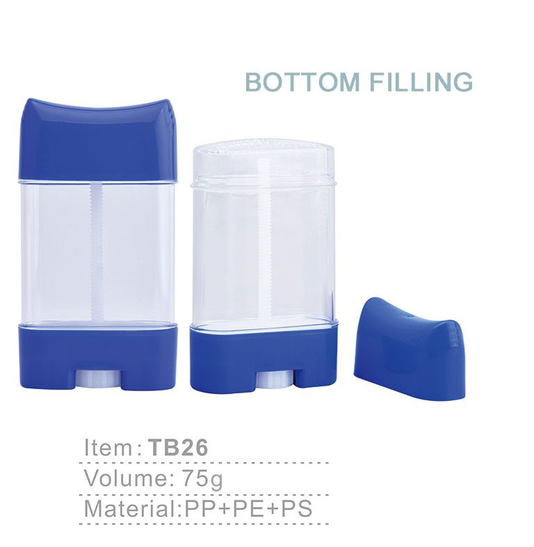 tb26 vegan natural solid deodorant stick container 75g  refillable twist up plastic deodorant packaging for antiperspirant balm  skincare oem manufacturer-1