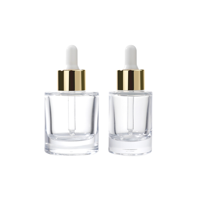 GB02 Flat Shoulder 30ml Clear Serum Essential Oil Hair Oil Dropper Glass Bottle,serum Essential Glass Essential Oil Bottle