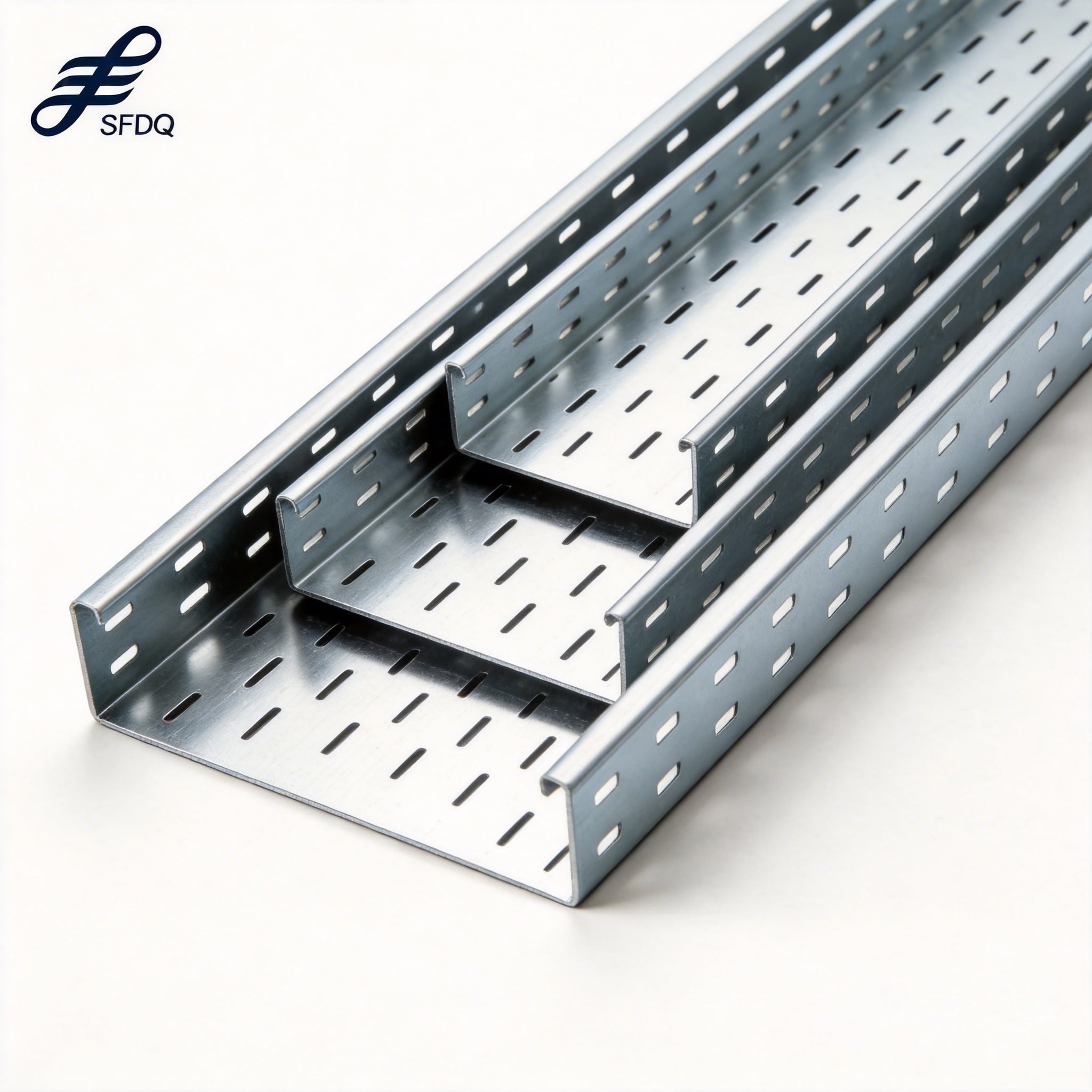 Custom Lengths 2m 6m Industrial Aluminum Ventilated Perforated Cable Tray for Offshore Marine